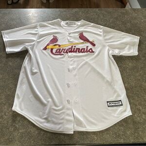 Majestic St. Louis Cardinals Jersey Size L Baseball Button up Sports Shirt